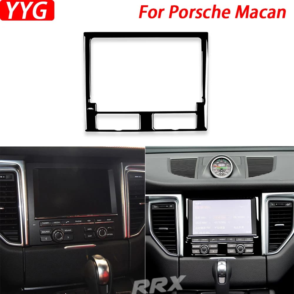 Per Porsche Macan 2014-2018 Piano Nero Accessori Auto Controllo Centrale Pannello Dello Schermo di Navigazione Telaio Interno Modificato Adesivo