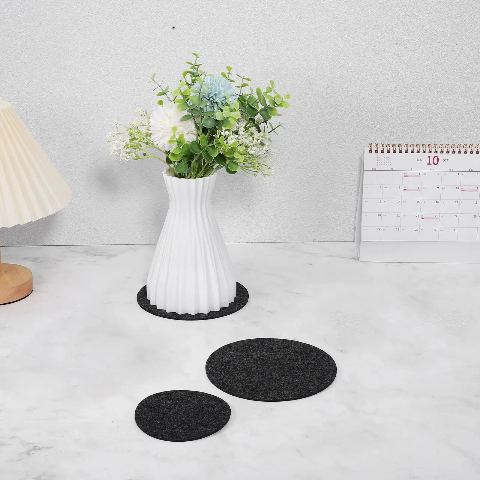 Set of 6 Sweaters in Sweater, Double-sided Absorbent Mats for Plants, Round Tables for Interior and Exterior Plant Care