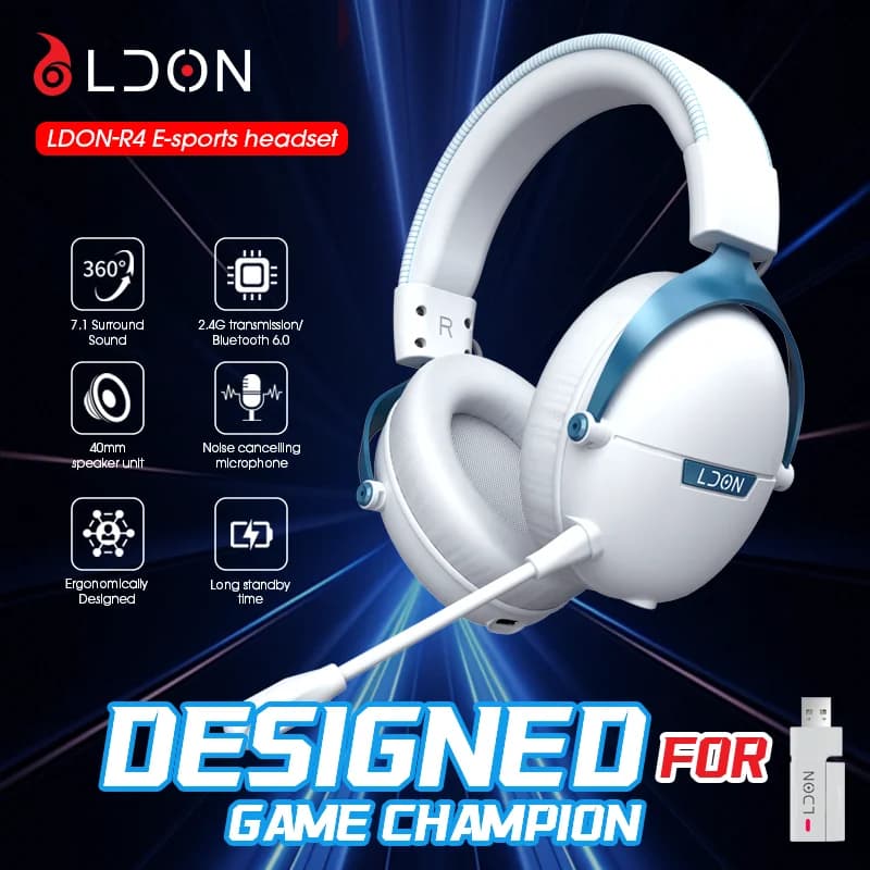 LDON F04 Pro Wireless Bluetooth Headphones Music Game earphones Bluetooth wireless microphone with noise cancellation