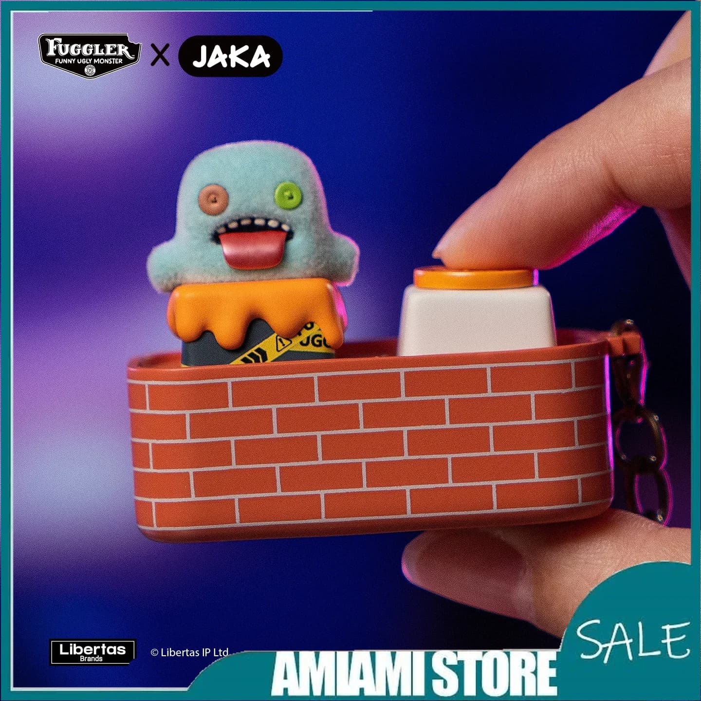Fuggler X Jaka Blind Box Tastiera Meccanica Keycap Esc Portachiavi Mostro Dentato Ciondolo Creativo Antistress Giocattolo