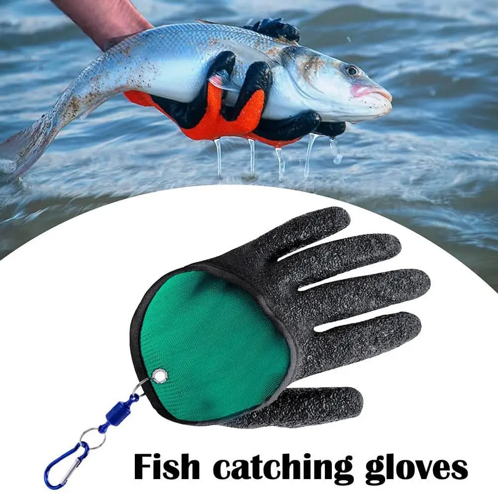 Guanti da pesca resistenti al taglio, rivestiti in lattice per la movimentazione dei pesci, impermeabili e antiforatura, per la pesca, il giardinaggio, lavori all'aperto