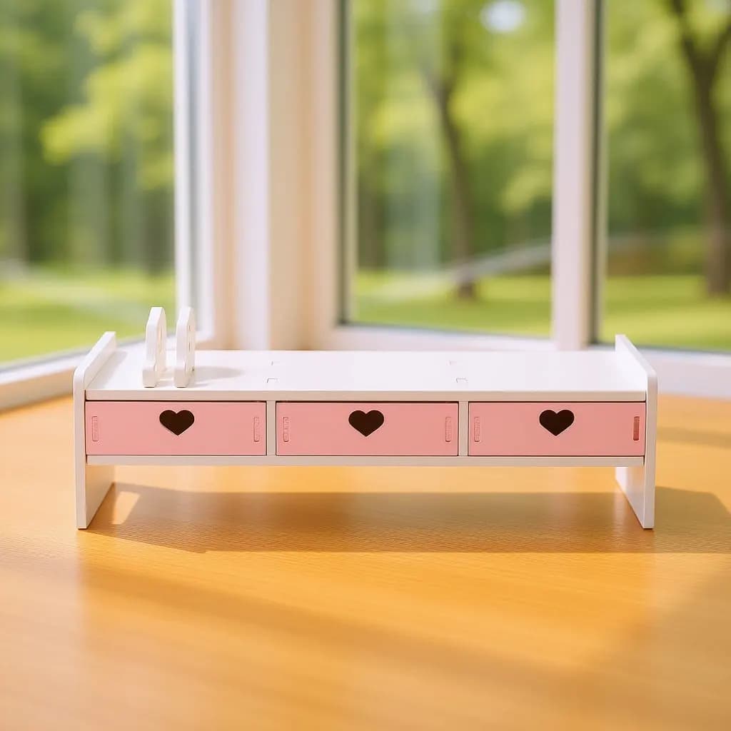 1Pcs Monitor Riser Stand with Drawer for Desk Computer Screen Elevated Holder Desktop Clutter Organizer Fine Workmanship Safe