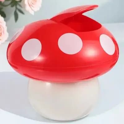 Mini Contenitore per Rifiuti a Forma di Fungo con Coperchio, Cestino da Scrivania per Ufficio, Casa, Auto, Tavolo, Contenitore per Rifiuti in Colori Vivaci