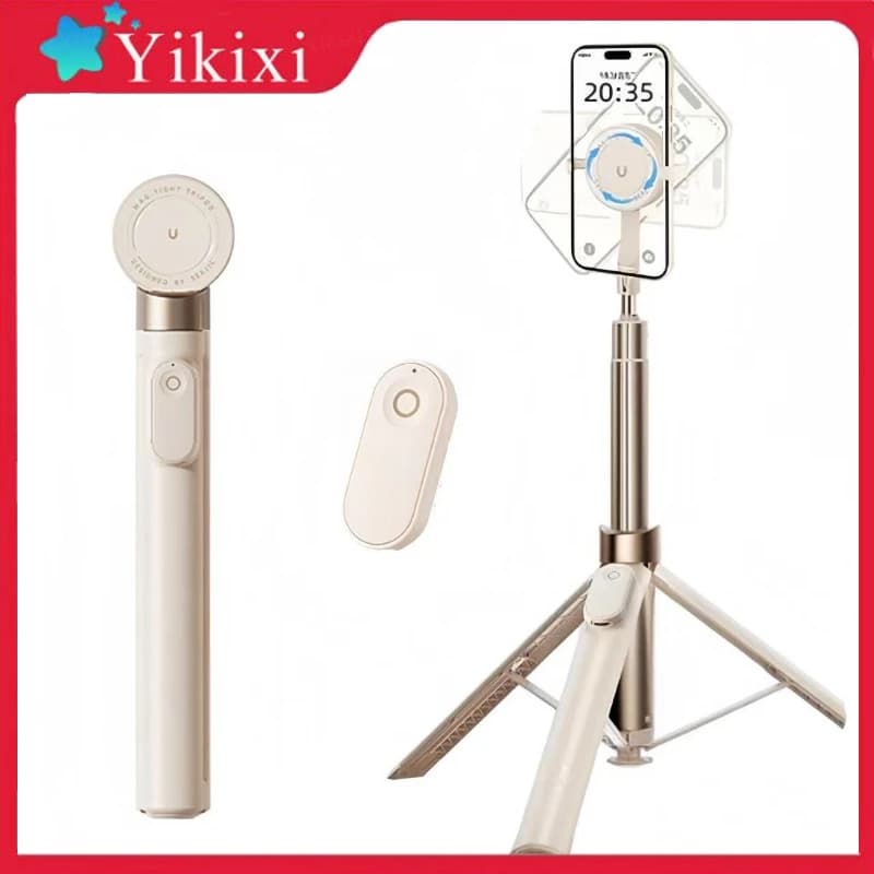 New Selfie Stick Dual-purpose Magnetic Phone Holder Desktop Live Broadcast Selfie Stick Tripod Automatic Bounce off When Landing