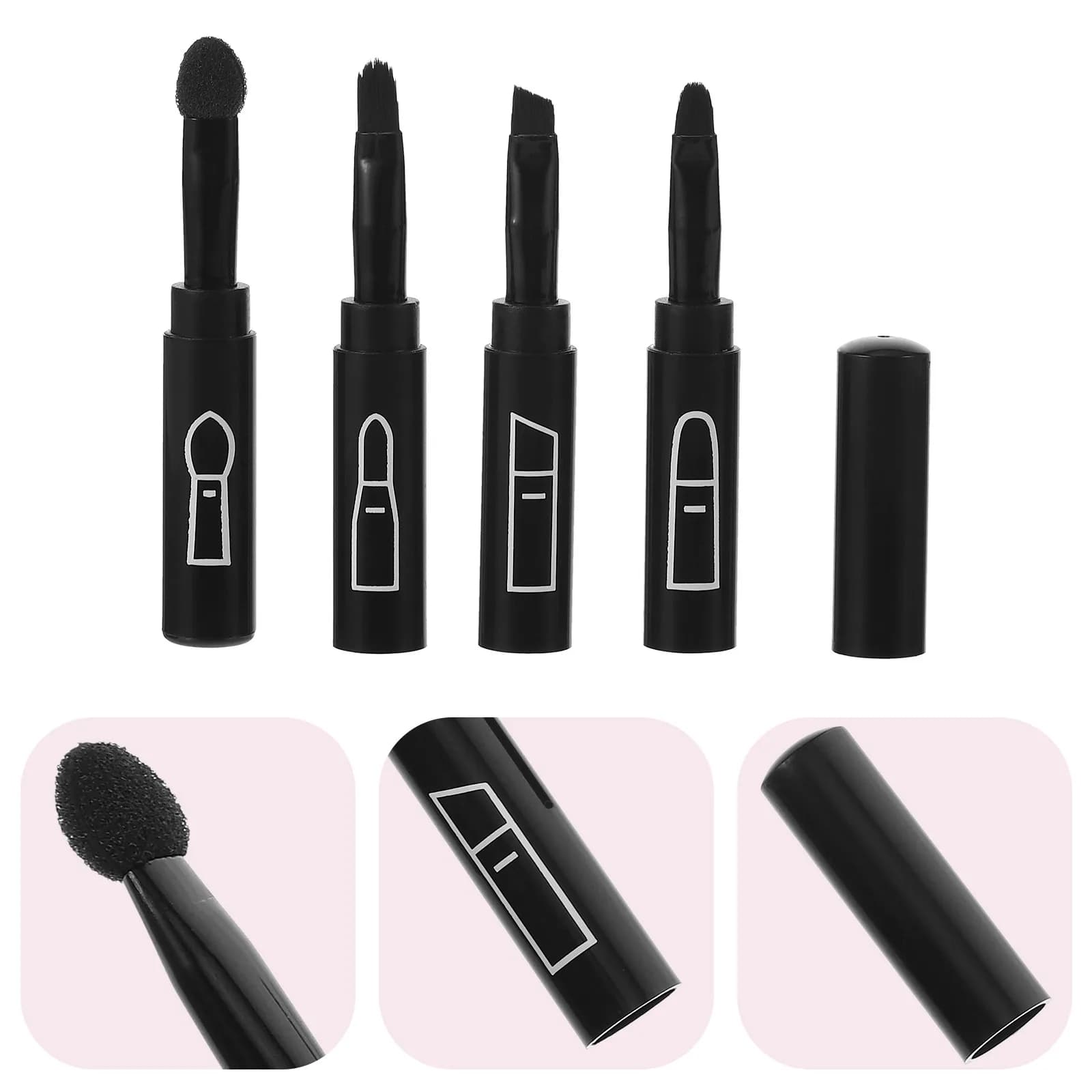 4 in 1 Innovative Makeup Brush High Density Bristles Plastic Brush for Eyeshadow Lip Eyebrow Eyeliner Even Coverage