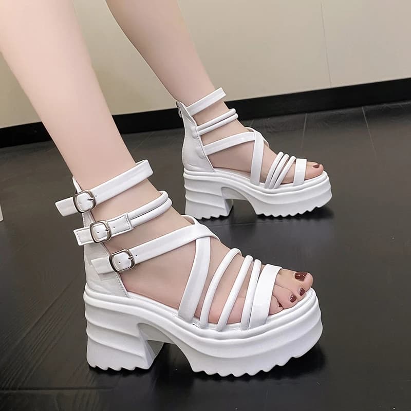 Sandali estivi caldi 9CM scarpe da ginnastica con zeppa nuove donne infradito da spiaggia sandali Casual con piattaforma alta pantofole da passeggio traspiranti