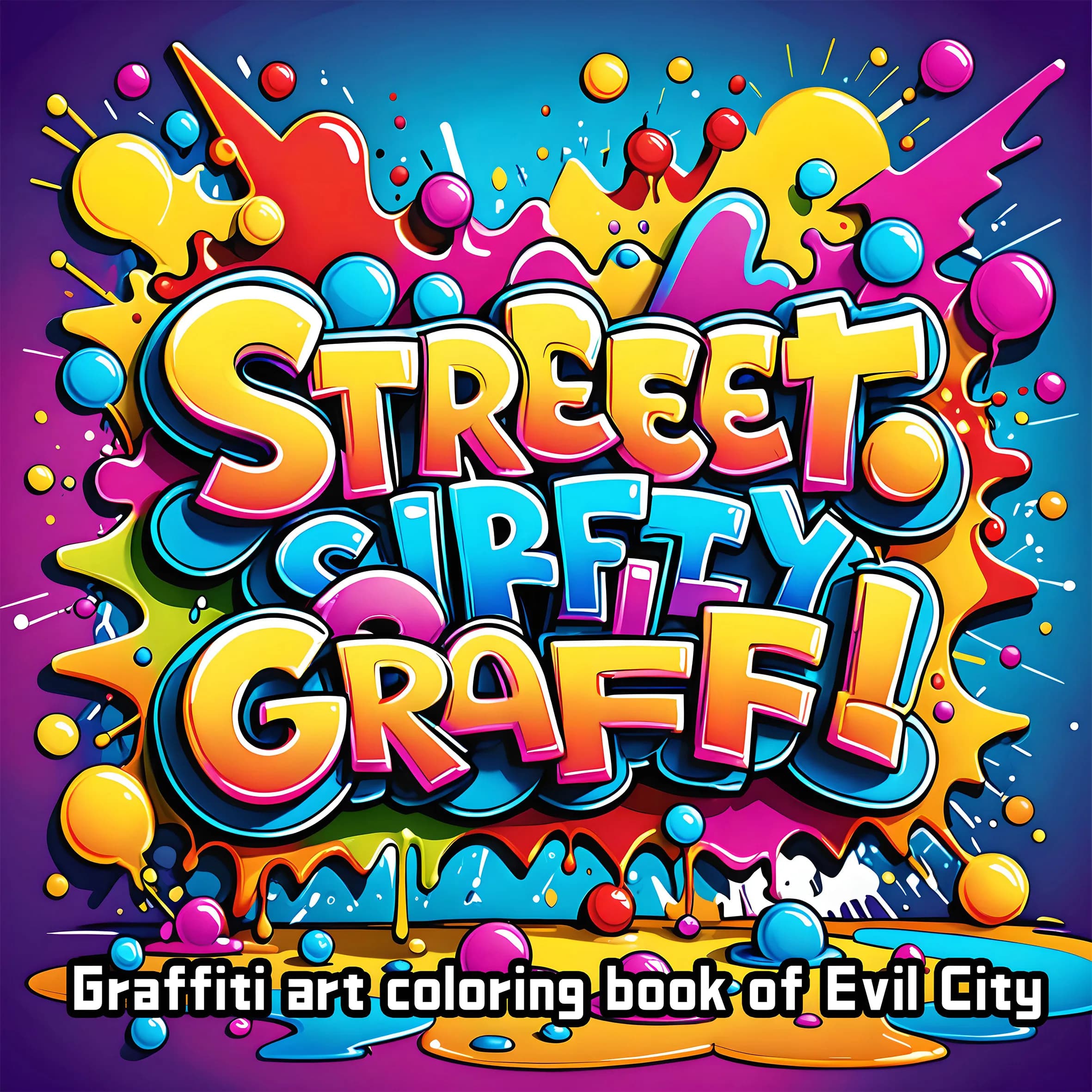 STREET GRAFFITI Patterns Coloring Book for Adults Cute Drawing Book Perfect Gift for Party and Birthday
