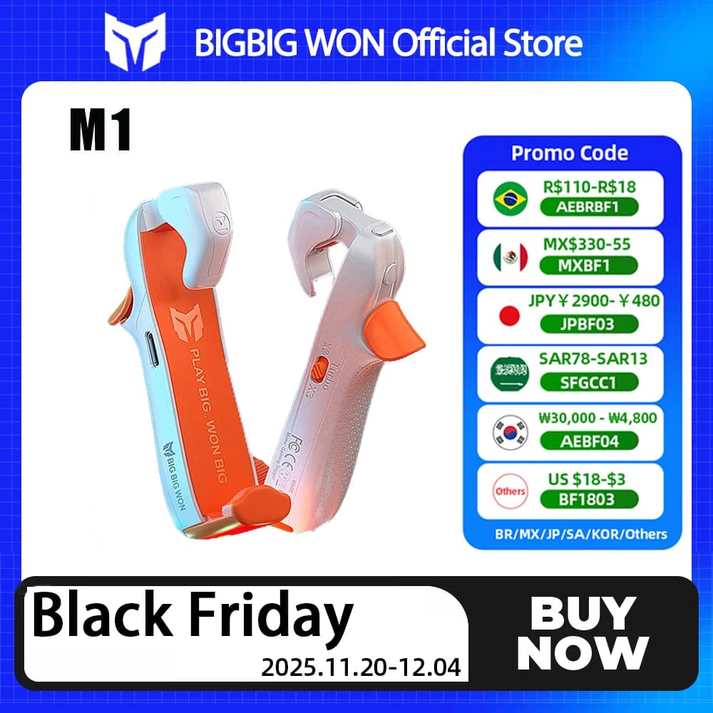BIGBIG WON M1 Vibration Trigger for Mobile Games, PUBG Gamepad Buttons, External Handle Controller, iPhone Joystick