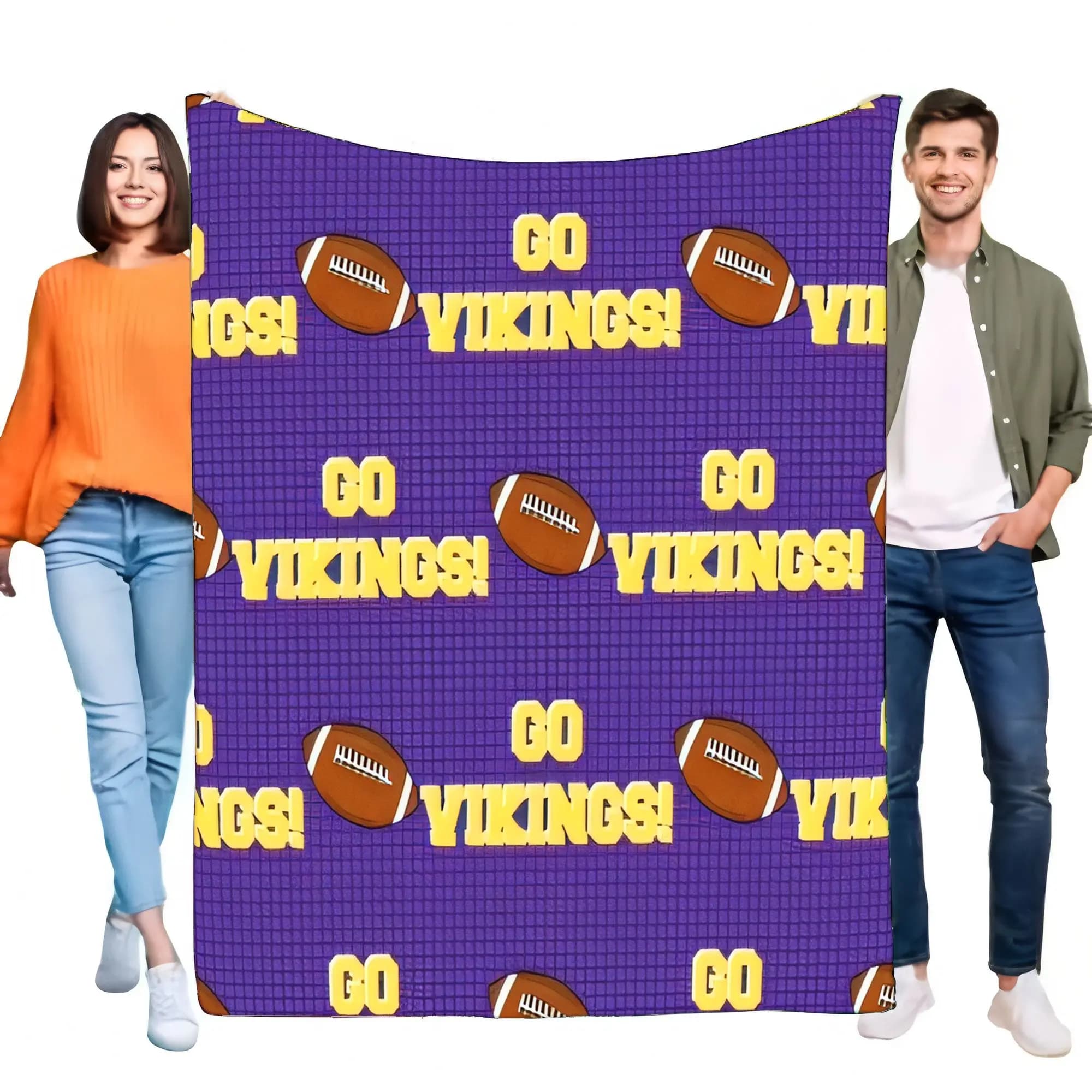 Coperta per tifosi di calcio Purple Go Vikings, morbida coperta in pile, accogliente e leggera per divano letto, divano, gioco, decorazione per il giorno, regalo