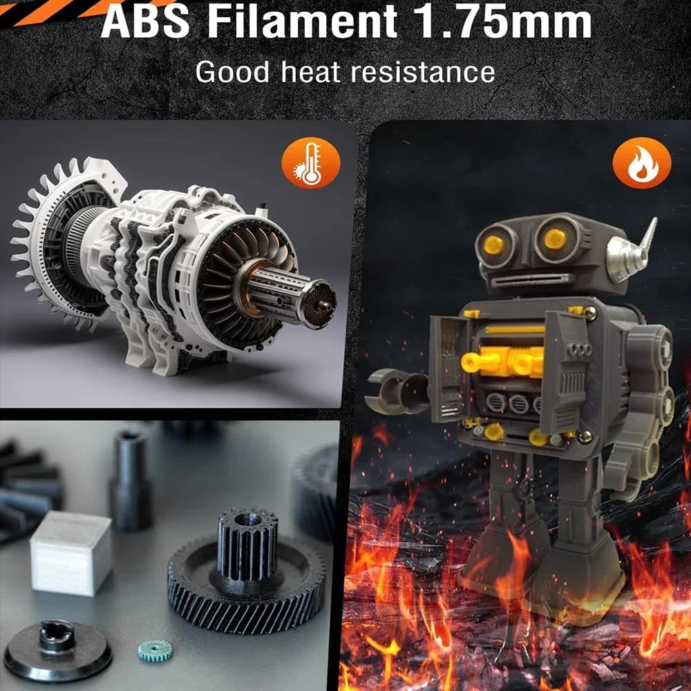 Filamento ABS JAYO 1.75mm, Robusto e Durevole per Stampanti 3D, Resistente alla Deformazione a 90°C, Ideale per Prototipi Funzionali e Meccanici