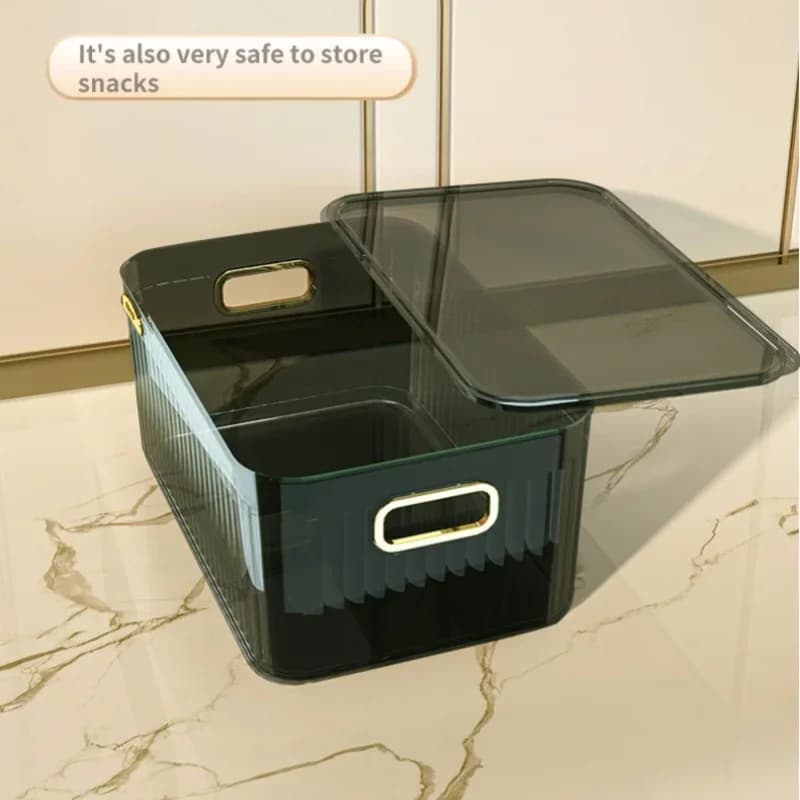 Organizzatore cosmetico impilabile da tavolo rettangolare Gioielli Trucco Scatola di plastica Accessori per vestiti Scaffale per cestini Multifunzione per la casa