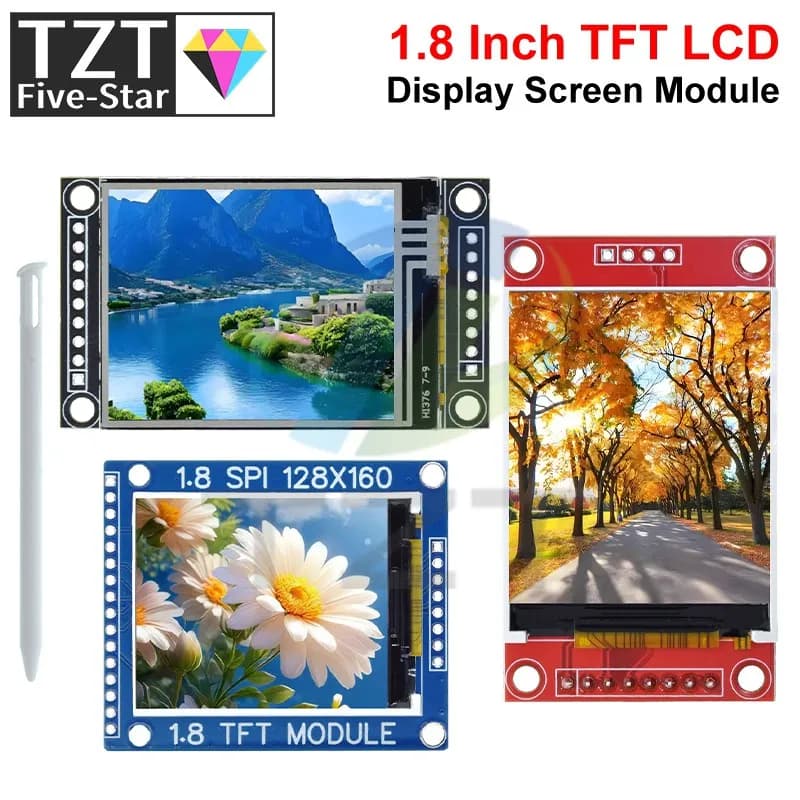 1/5PCS 1.8 Pollici 1.8 "Display LCD Modulo Schermo TFT Interfaccia SPI 128*160 Risoluzione 16BIT RGB 4 IO ST7735S Driver per Arduino