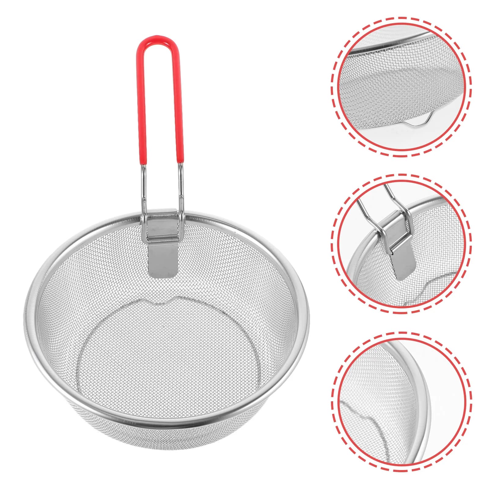 Fry Basket Stainless Steel Deep Fryer Basket with Handle Folding Design for Air Fryer French Fries Fried Food Cooking