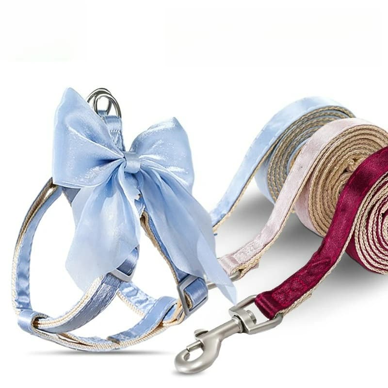 Cute Bowknot Pet Products Cat Accessories Cat Dog Collar Princess Dress Costumes Kitten Puppy Harness for Cats Leash Harnesses