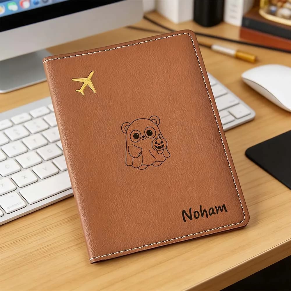 1 Pezzo Porta Passaporto Personalizzato con Nome, Regalo di Fidanzamento, Porta Passaporto in Pelle Premium, Regalo Premuroso