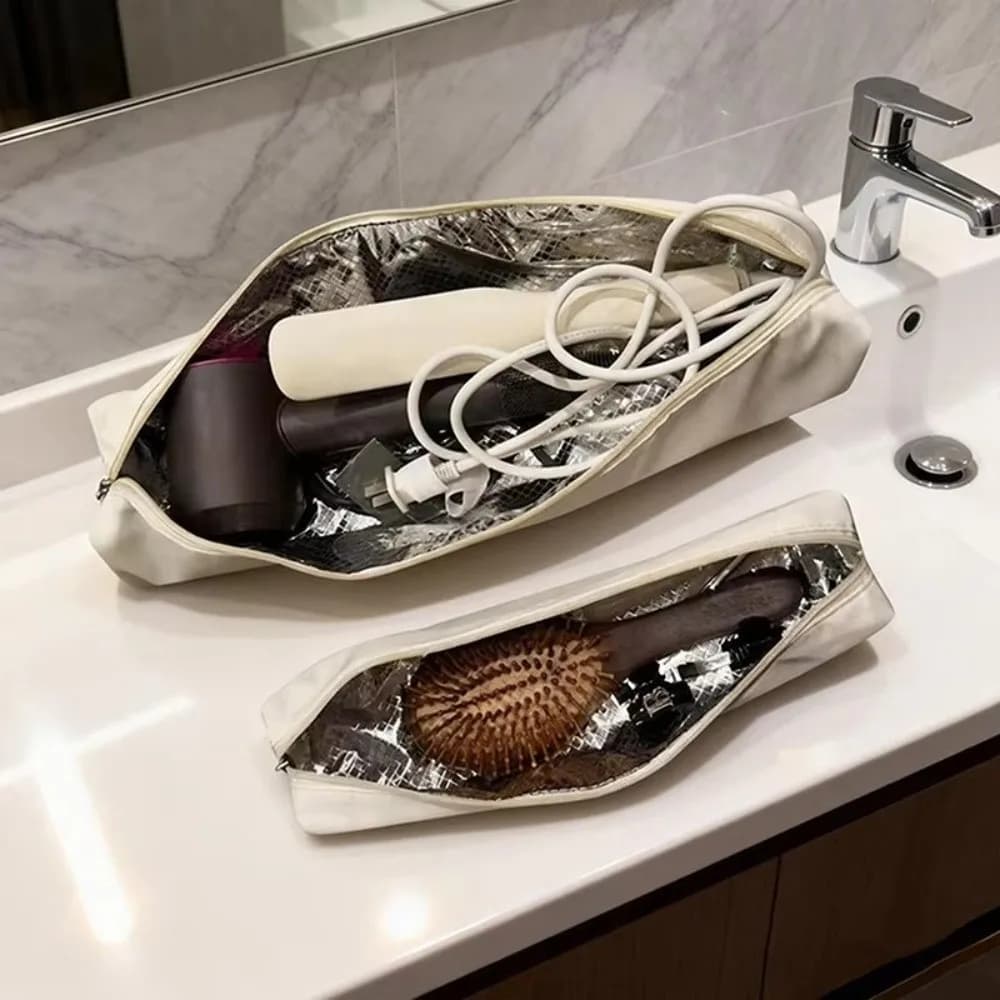 Heat Resistant Curling Iron Bag Dustproof Large Capacity Travel Hair Styling Case Portable Multipurpose