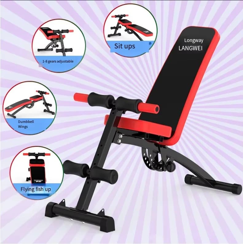 Panca Multifunzionale 2-in-1 per Sollevamento Pesi, Pieghevole, Attrezzatura Fitness per Allenamento con Manubri, Direttamente dalla Fabbrica