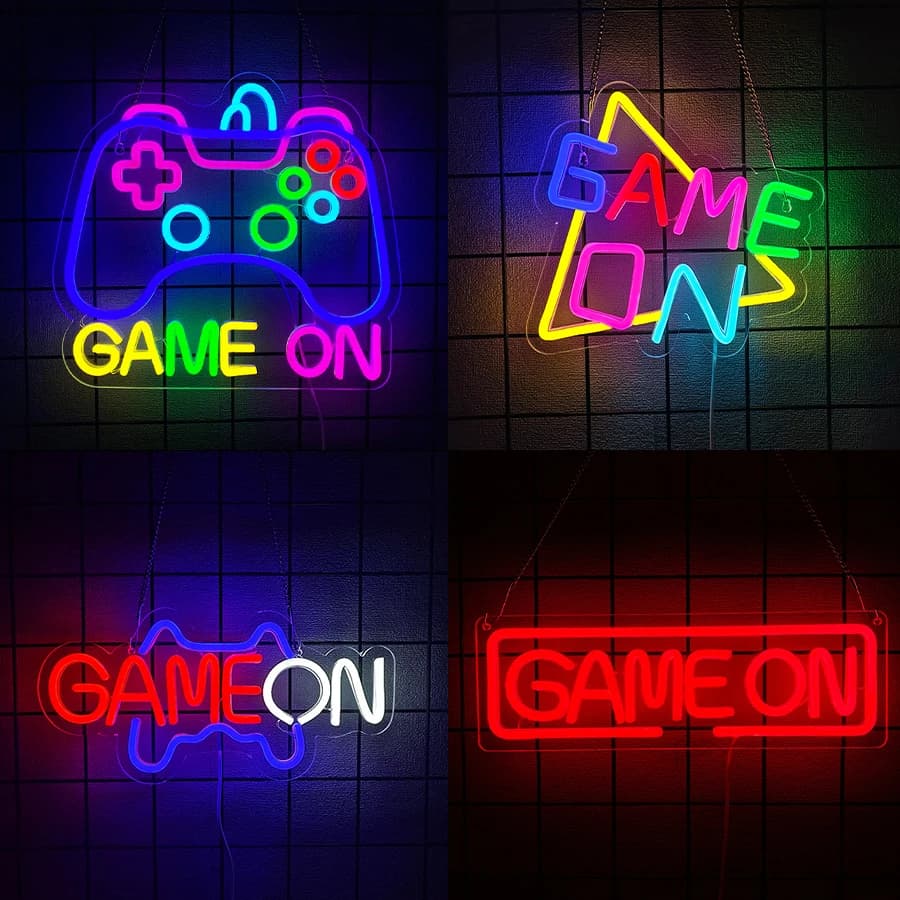Game On Series Neon Sign For Wall Decor,Led Neon Light For Teen Bedroom,Game Room Decor,Man Cave,Best Gamer Gifts For Friends