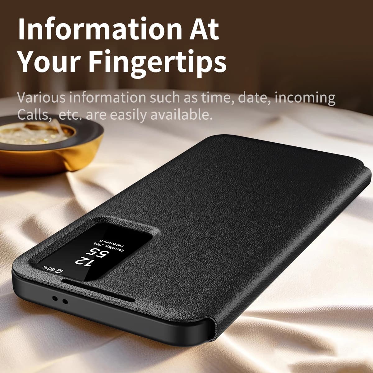 Per Samsung Galaxy S23 S25 Edge Ultra S24 Plus Custodia Smart View Window Portafoglio in pelle PU Flip-Free Custodia per risposta con slot per schede