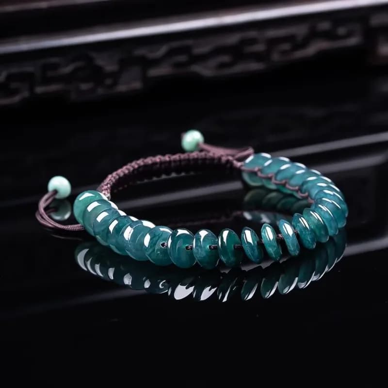 Natural Real Emerald Blue Water Abacus Beads Bracelet Myanmar Jadeite Necklace Jewelry Charm Designer Luxury Women Certificate