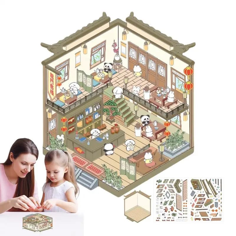 Adesivo Scena Adesivi per la casa fatti a mano Adesivi per scene dei cartoni animati Adesivi per la casa impermeabili Giocattolo educativo per il Ringraziamento