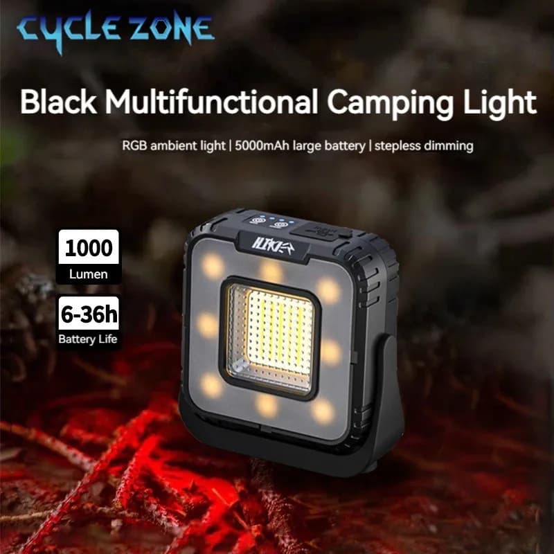 Camping Lantern Rechargeable 5000mAh Atmospheric light with continuous attenuation Outdoor hanging tent light for emergency camping trips