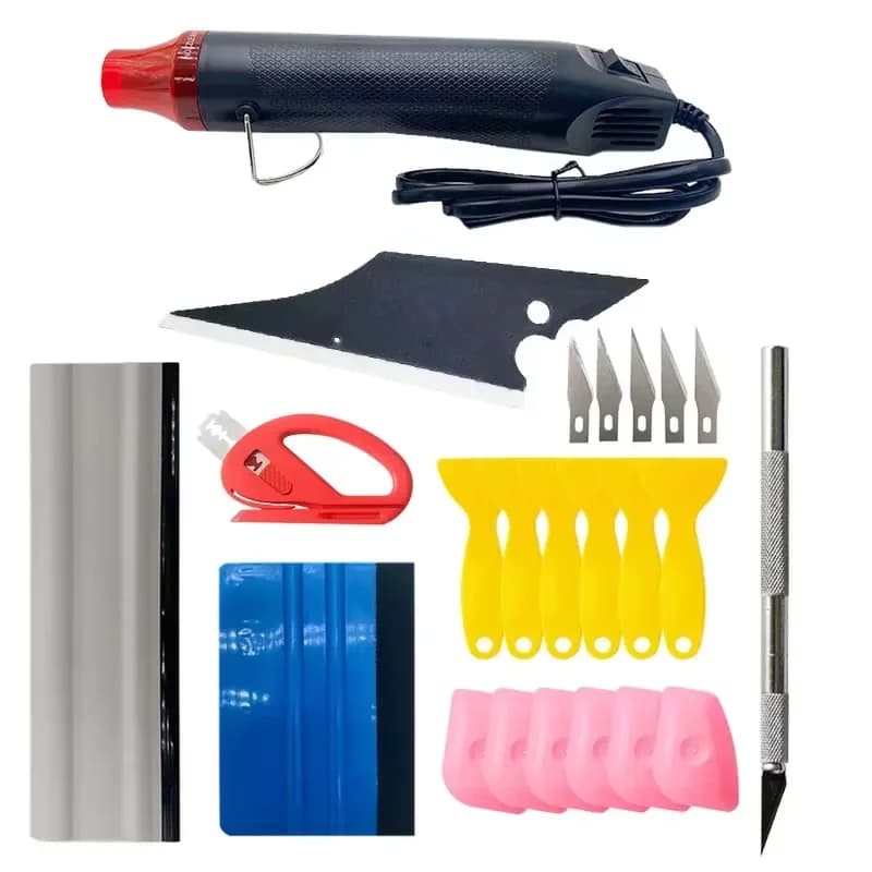 Kit di strumenti per pellicola in vinile caldo Strumento Raschietto per pistola termica in vinile Set di tergipavimento Micro raschietto Strumento liscio per pellicola per auto e finestre