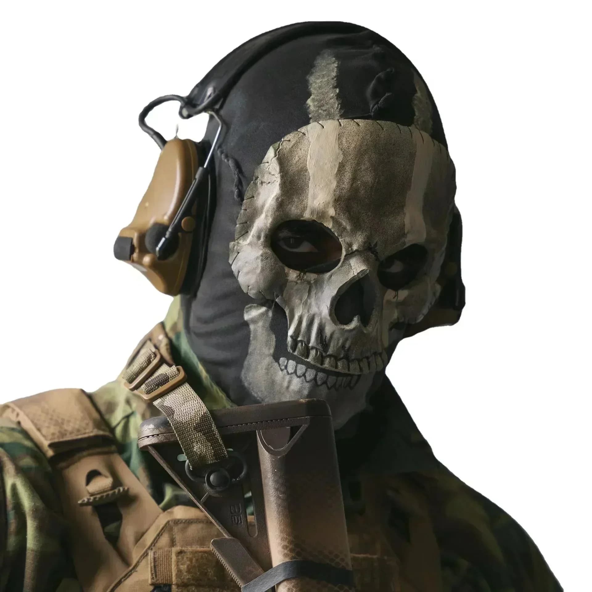 Halloween Horror Ghost Skull Mask Call of Duty MW2 lattice copricapo casco Cosplay eseguire Party Masquerade Prop maschere scheletro