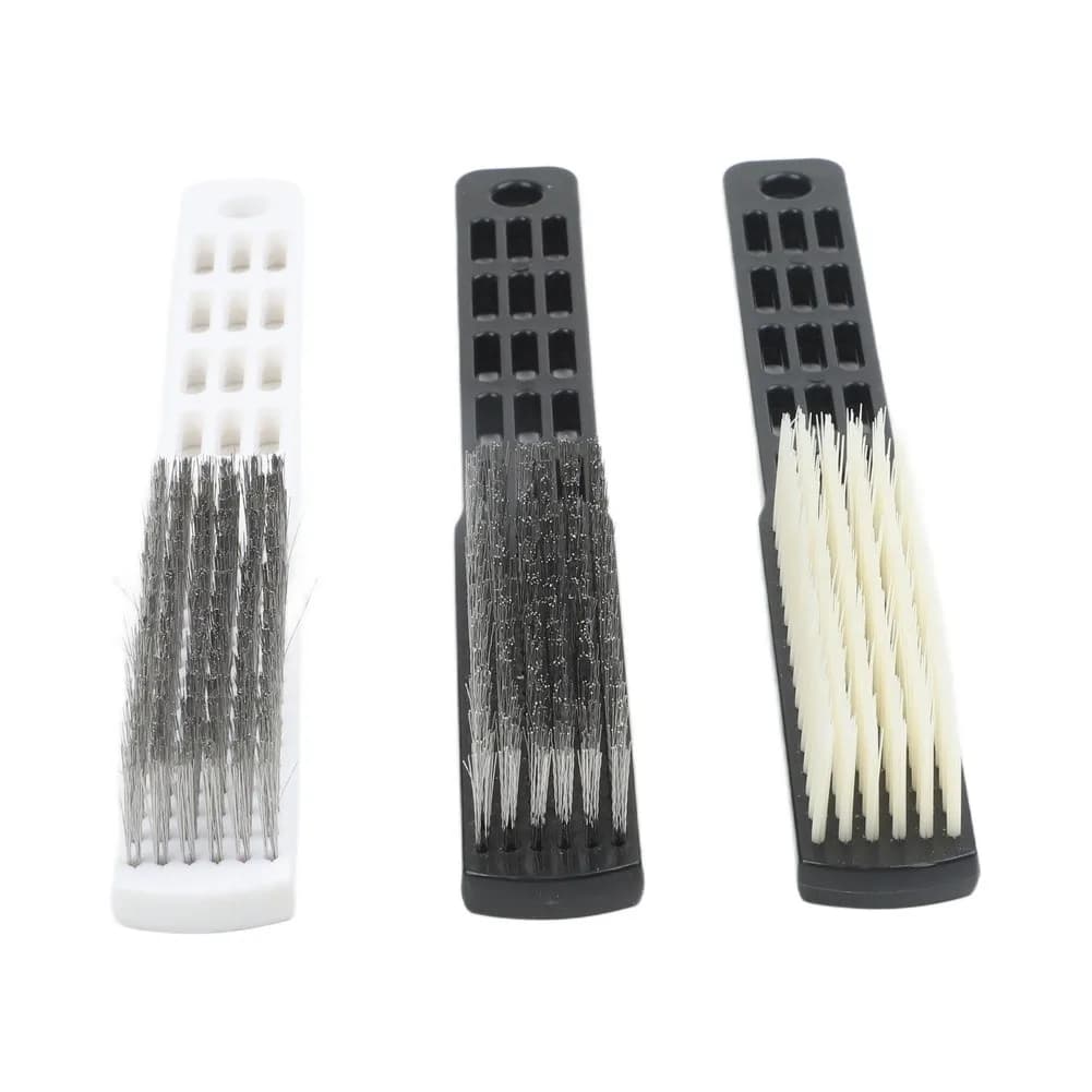 Stainless Steel Wire Brush Set 3 Pieces for Bowling Shoes Remove Dust Improve Sliding Control Compact and Comfortable Design