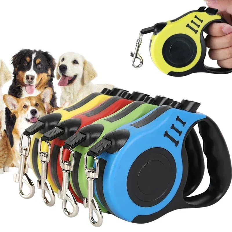 Guinzaglio Retrattile Automatico Flessibile da 5M per Cani, Cuccioli e Gatti, per Cani di Piccola e Media Taglia