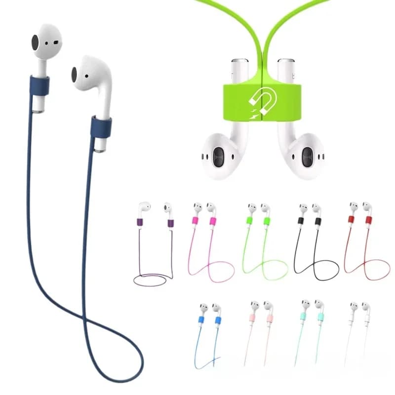 Cordino Magnetico Antiscivolo in Silicone Morbido per Auricolari Apple Airpods 2 1 3 Air Pods Pro, Cinturino per Cuffie Bluetooth Wireless