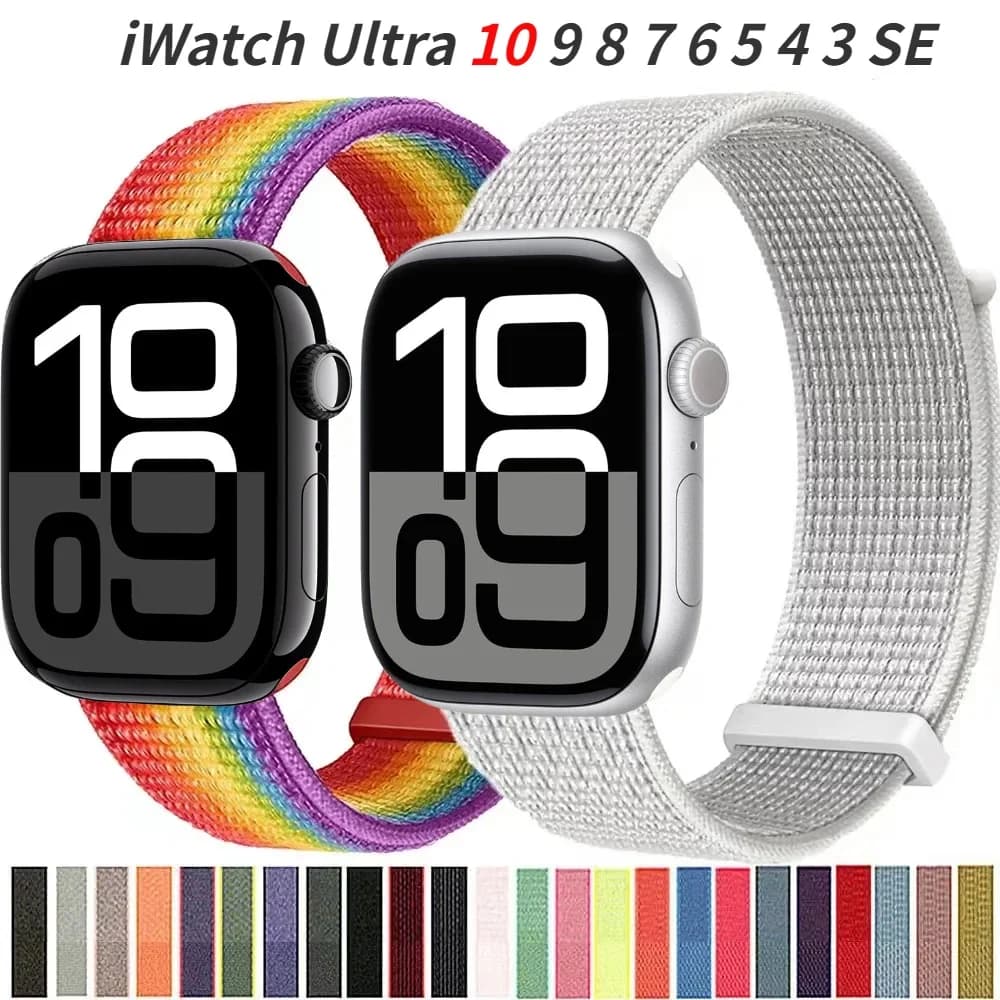 Cinturino in nylon per cinturino Apple Watch Ultra 3 49mm 45mm 41mm 44mm 46mm 42mm Bracciale sportivo Correa per iWatch 11 10 9 8 7 6 5 4