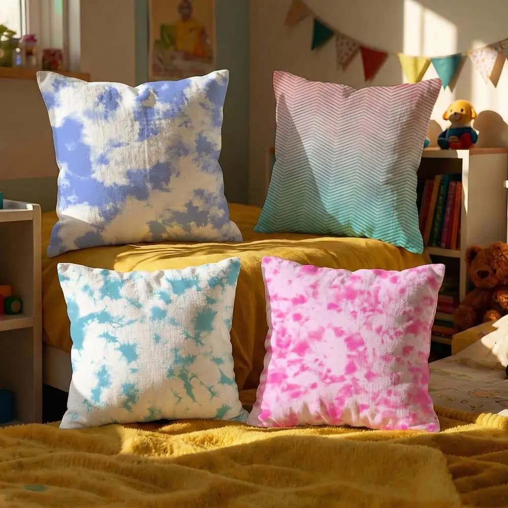 Set di 4 fodere per cuscini con motivo a nuvole, decorative in peluche corto per divano, morbide, 50x50 cm