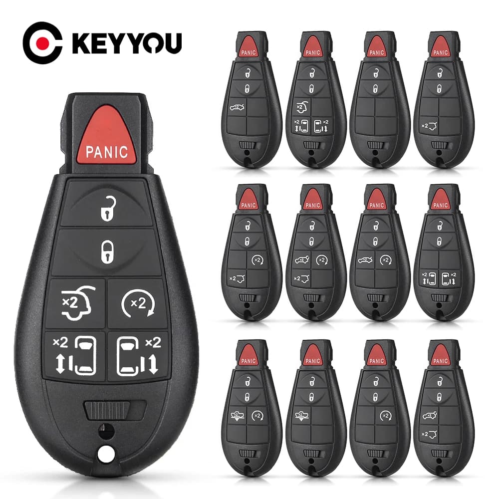 KEYYOU 3/4/5/6/7 pulsanti custodia per telecomando per auto Shell Fob per Jeep Grand Cherokee Chrysler 300 Town & Country Dodge Charger Journey