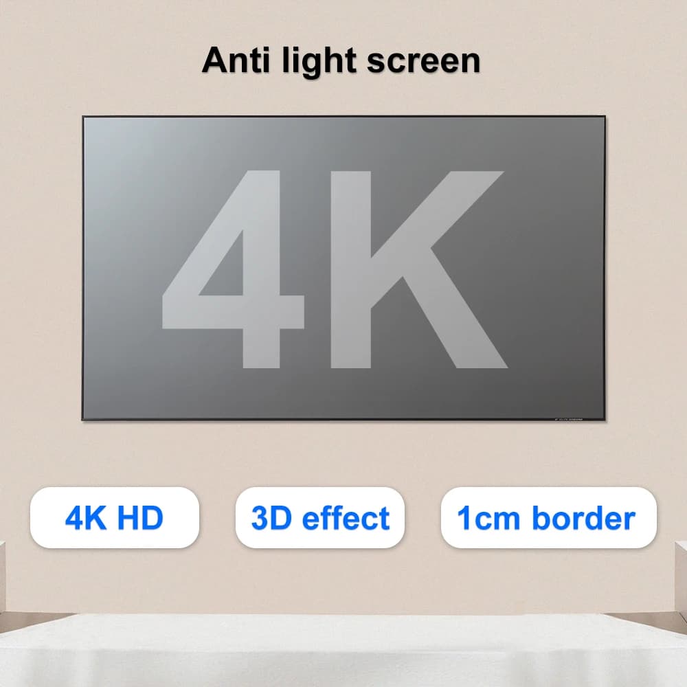 Schermo di proiezione 3D portatile ad alta definizione Easy 16:9 anti luce adatto per proiettore Touyinger H6/Q10 di dimensioni multiple
