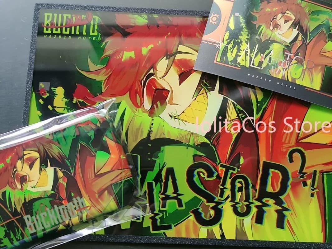 Badge Hazbin Hotel Alastor 85mm Double Flash, Cartolina Cartoon, Anime Shikishi, Carta Acrilica Trasparente, Articoli Doujin, Regalo Cosplay
