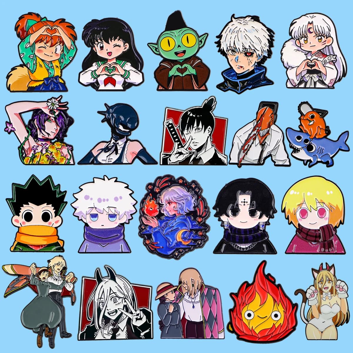 Spille in metallo smaltato con personaggi anime, simpatici simboli a cuore, figure manga, gioielli popolari a tema cartoni animati, regalo per fan e collezionisti