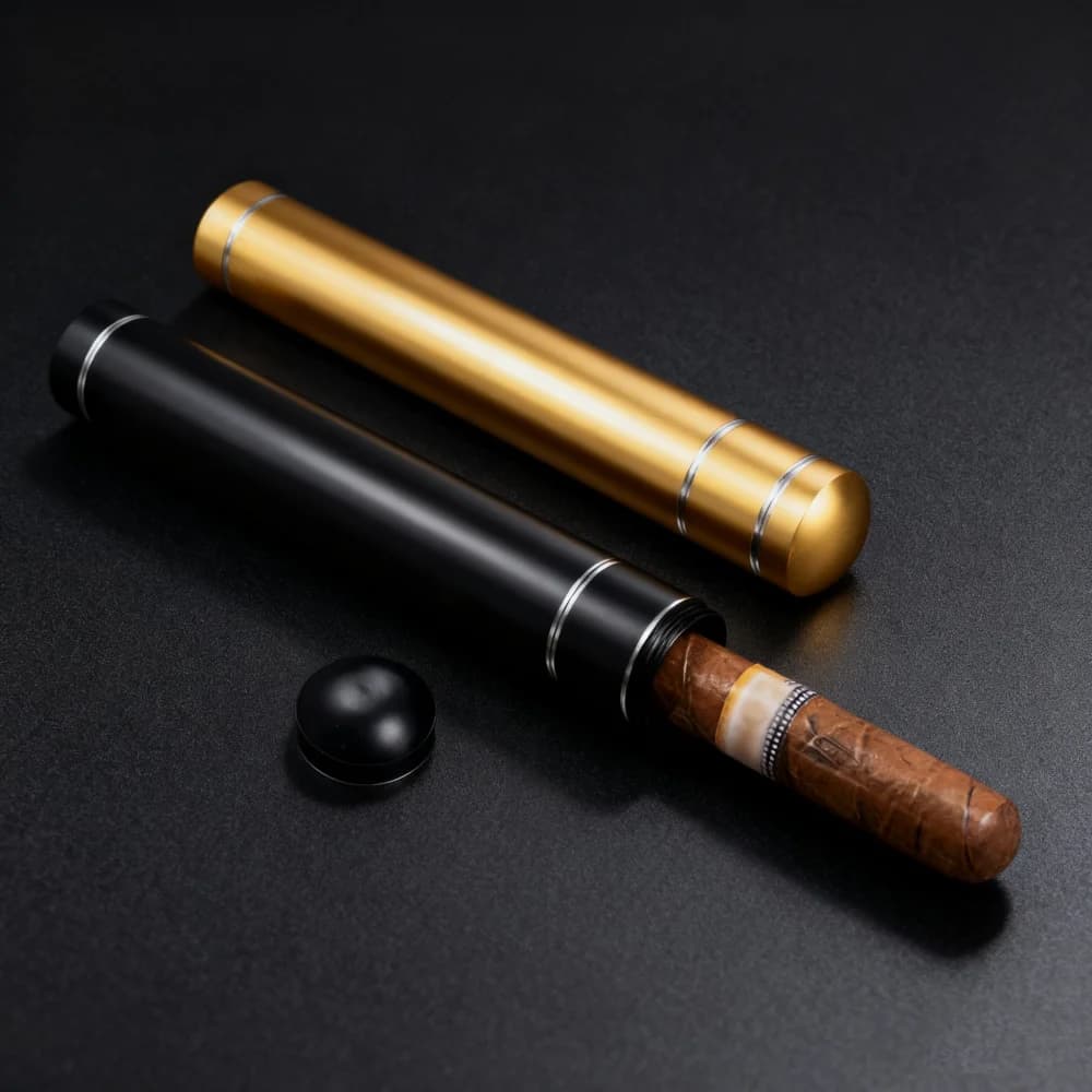 19cm Length Aluminum Alloy Cigar Storage Tube Detachable Portable Moisture-proof Case Anti-Fall Sealed Smoking Accessories cigar holder smoking accessories cigar humidor torch lighter smoking accessories