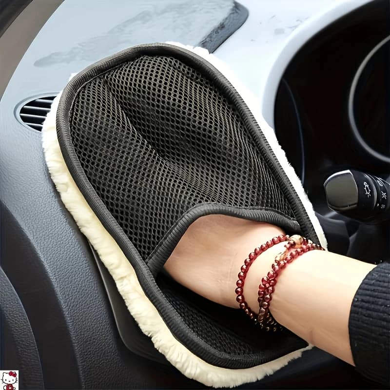 Car Wash Wool Gloves Thickened Fleece Lined Cleaning Brush Motorcycle er e Products Beauty Supplies