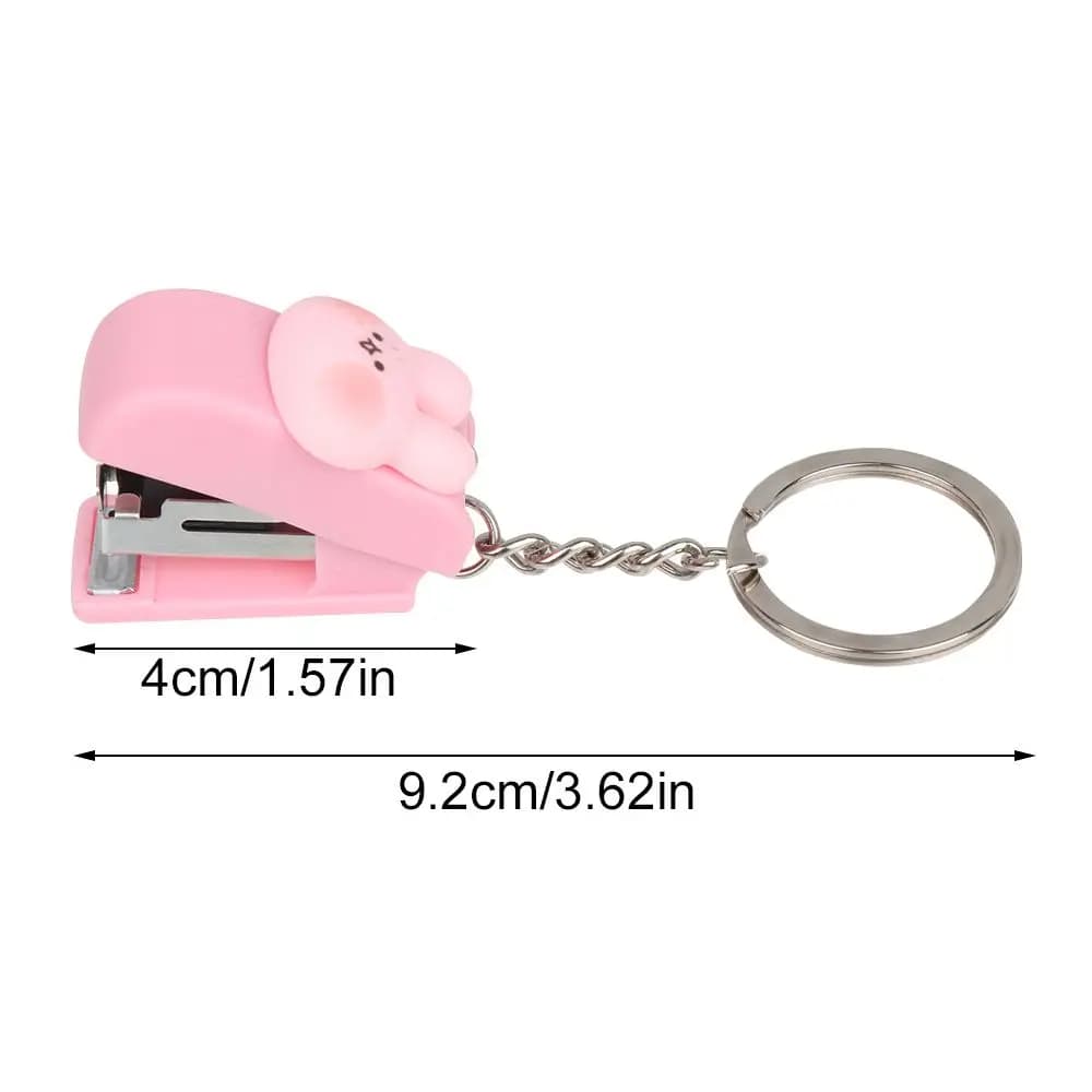 Mini Graffettatrice Portatile a Clip con Design Cartone Animato, Organizzatore di Documenti, Graffette e Anelli per Rilegatura