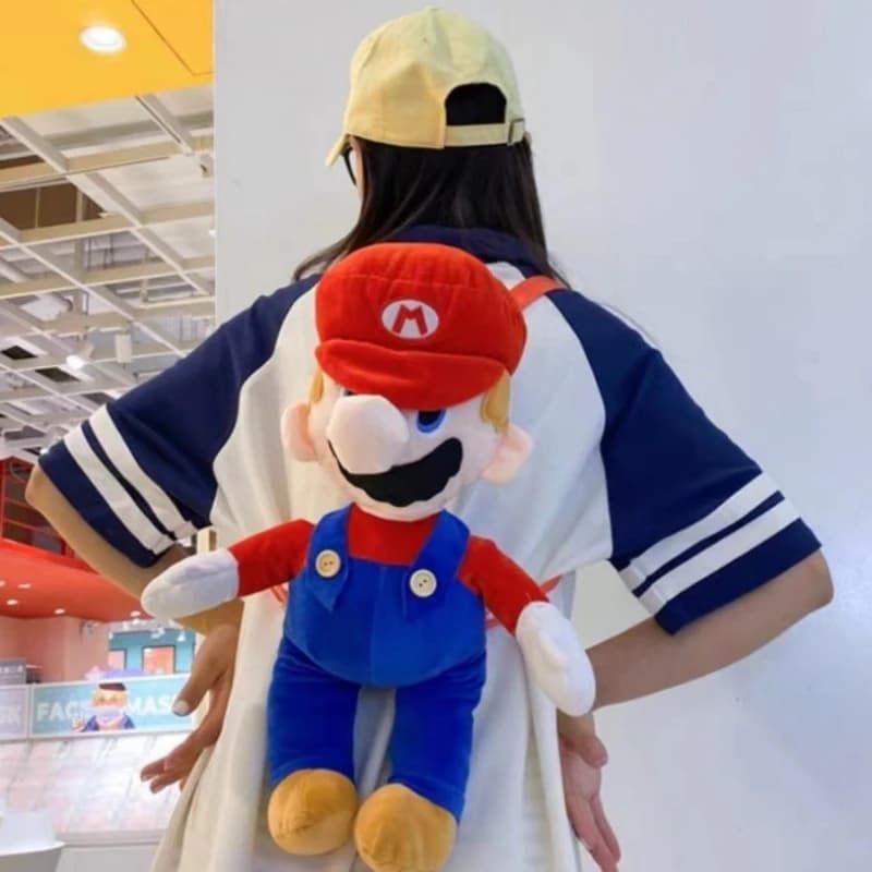 Zainetti Mini Peluche di Mario, Borse a Tracolla 3D da Donna con Doppia Cinghia e Borsetta, Borse Kawaii Porta Telefono, Regalo