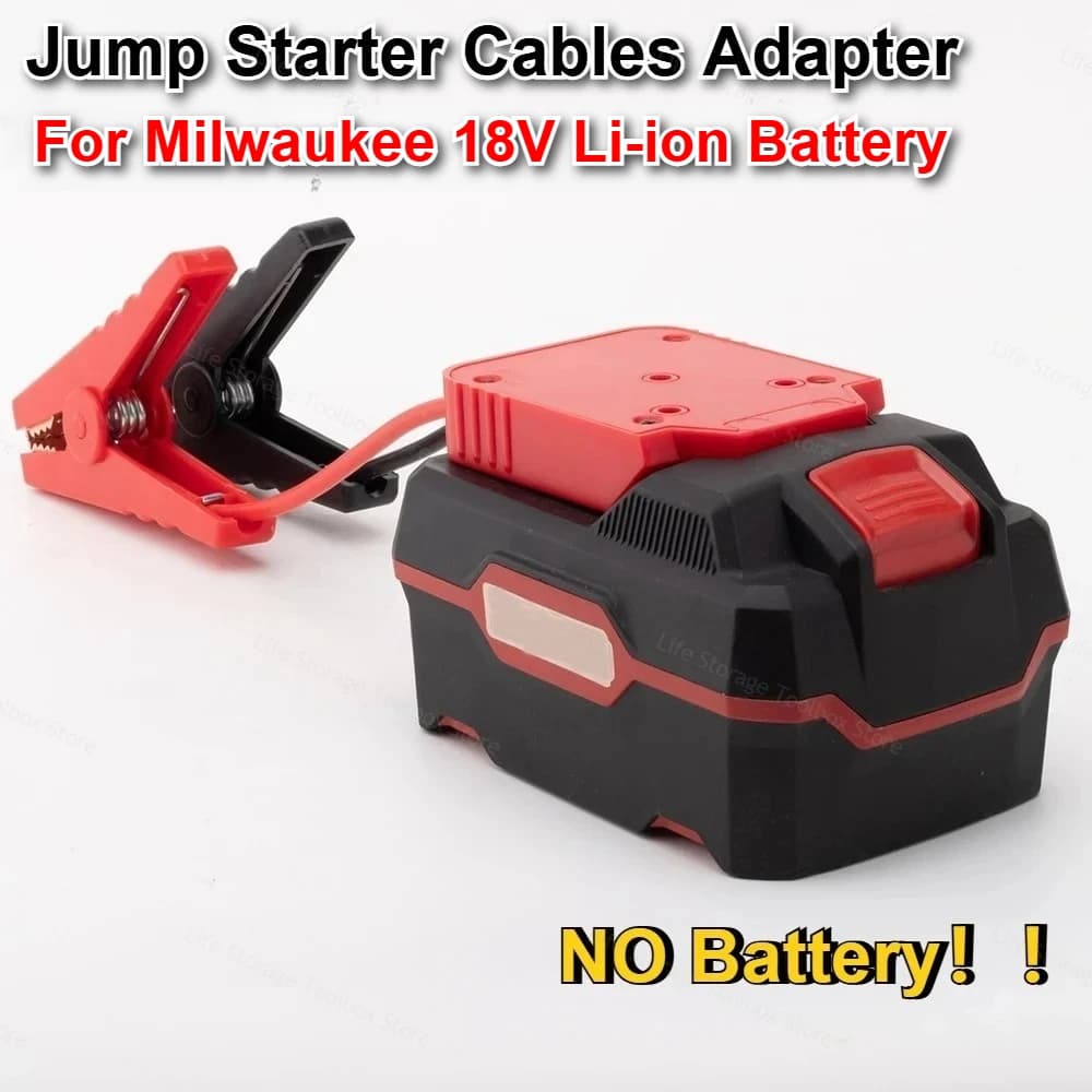 Cavi Adattatori Portatili per Avviamento di Emergenza per Batteria agli Ioni di Litio Milwaukee 18V con Clip di Avviamento per Auto