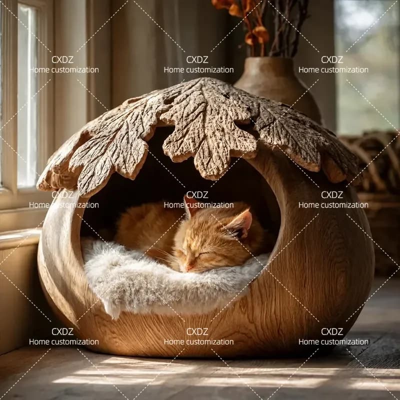 Large Cat Tree with Semi-Closed Litter Box and Cozy Sleeping Nest All Season Universal Pet House for Cats Secure and Spacious
