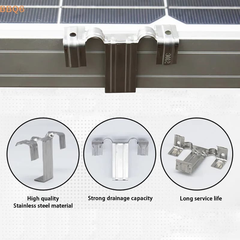 *10Pcs 30/35MM Stainless Steel Solar Panel Photovoltaic Water Guide Clip Deflector Mud Drain Button Water Redirection Clips
