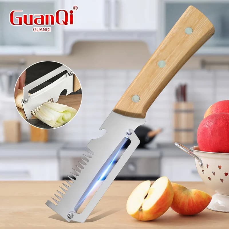 3-in-1 Serrated Peeling Knife Vegetable Peeler With Plastic Handle And Bottle Opener Slicer Peeler for Fruits and Vegetables