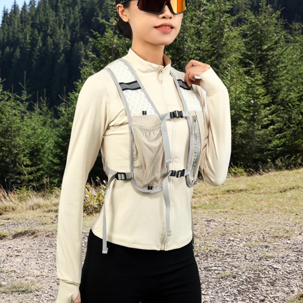 Ultralight running water vest, trail running backpack for marathon and cycling, chest strap with bottle bag