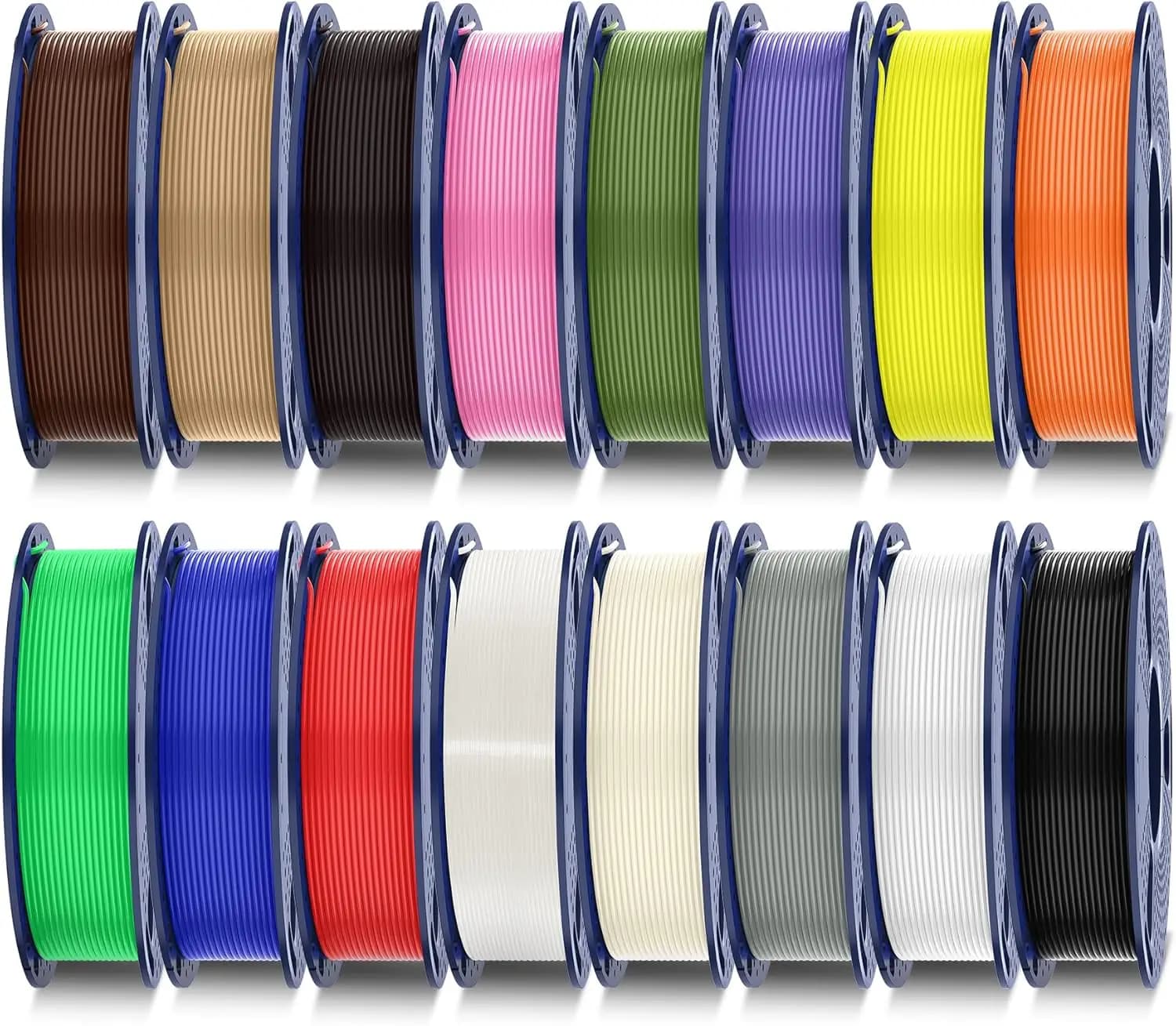16 Color PLA+ Filament Bundle 250g Each, 1.75mm, Mini Spools, Individually Vacuum Packed