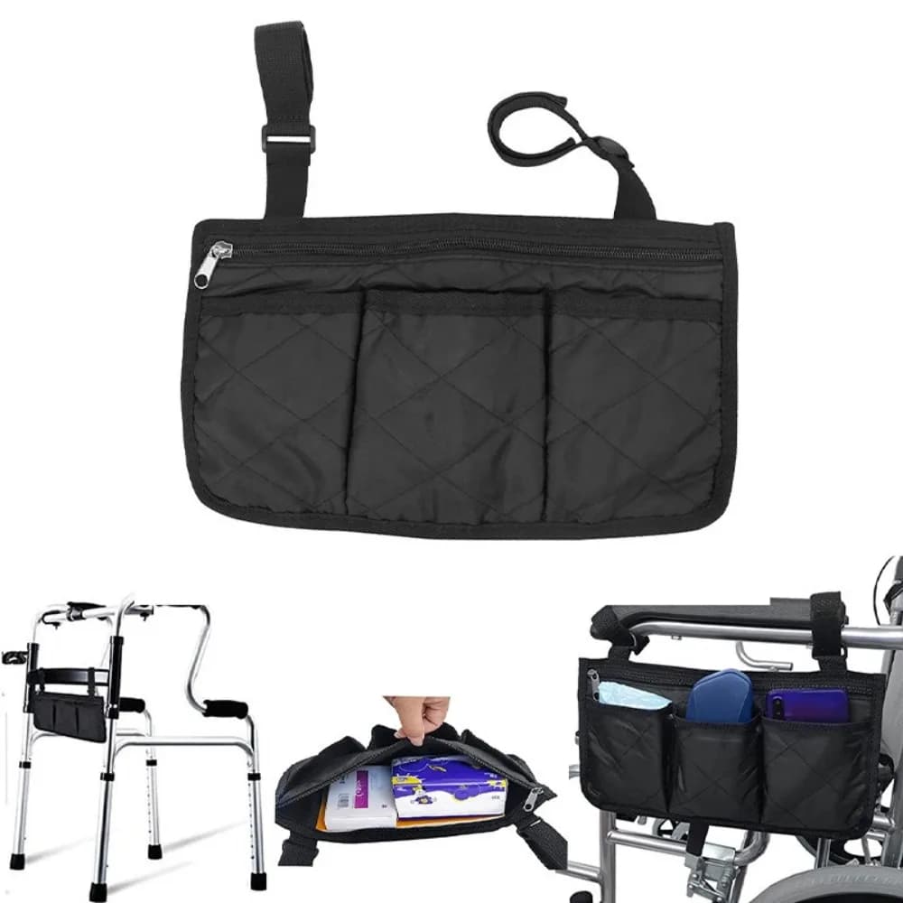 Multi-pocket Wheelchair Hanging Bag Large Capacity Multifunctional Arm Rest Pouch Waterproof Seat Armrest Side Storage Bag