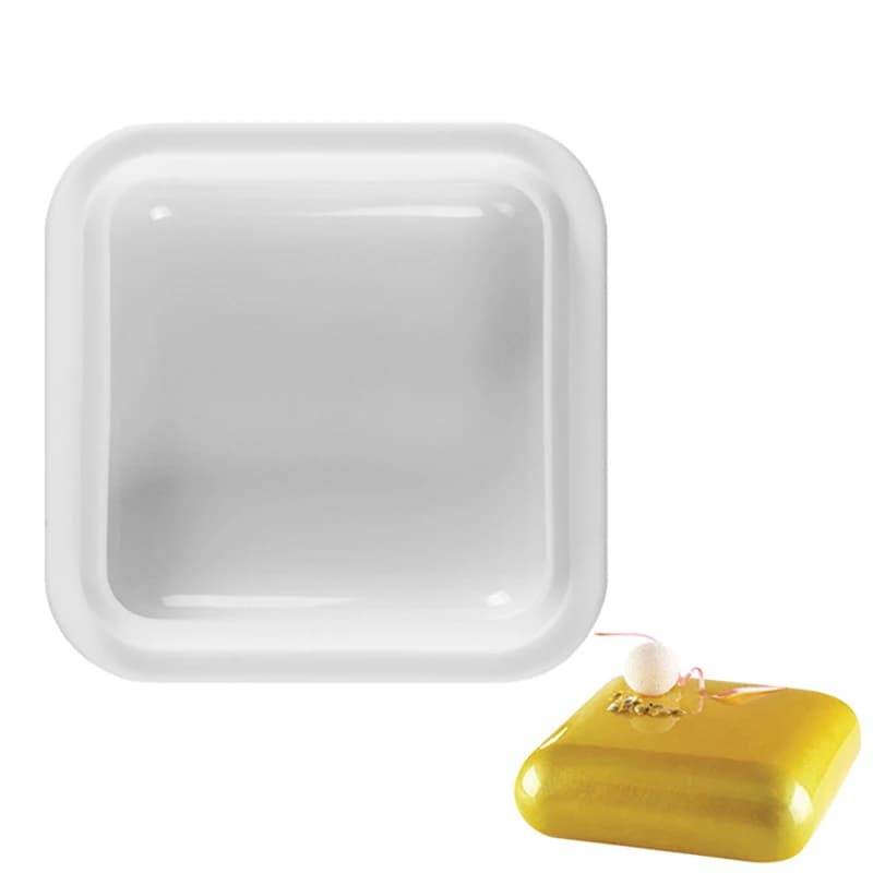 Stampo in Silicone GEM a Forma Quadrata Singola per Gelato, Mousse, Gelatina, Budino, Pasticceria, Dessert, Pane, Utensile per Decorazione Dolci
