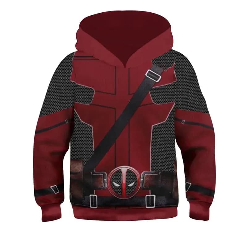 2025 11 Bambini Deadpool Wolverine Felpe Cosplay Supereroe Giochi di ruolo Costumi 3D Stampa Giacca Cappotto Con cappuccio Cerniera Halloween Sw